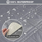 TAOCOCO 100% Waterproof Oversized Loveseat Recliner Cover, Non Slip Split Couch - Image 4