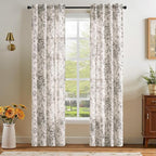 jinchan Linen Floral Curtains 84 Inch Length by JINCHAN