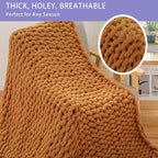Bigacogo Chunky Knit Throw Blanket - Image 4