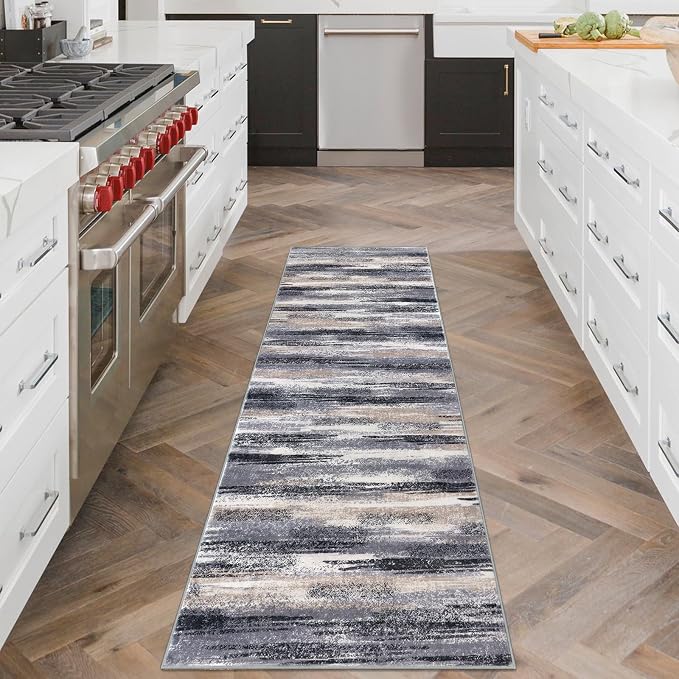 Lansny Modern Abstract Runner Rug 2x6 - Image 2