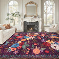 Area Rugs 9x12 Living Room Washable Rug Non Slip Floral Low Pile Large Rug by WelcometoBabovid