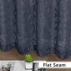 OWENIE Furman Navy Blue Semi Sheer Curtains 72 inches Long - Image 7