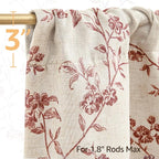 jinchan Linen Valance Curtains for Windows 16 Inch Christmas Decorations Floral - Image 8