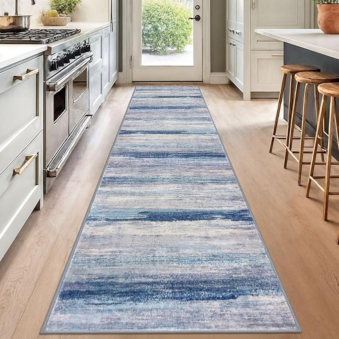 KOZYFLY Modern Abstract Washable Rug Runner 2.6x12 Hallway Rug Runner Non-Slip - Image 3