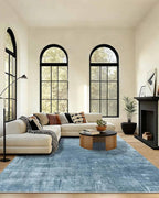 Latte&Fog 8x10 Area Rugs for Living Room, Large Blue Modern Abstract Washable - Image 5
