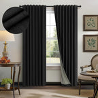 72 Inch Blackout Curtains for Living Room 2 Panel Burg Complete Black Out by Pitalk