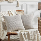 Fancy Homi 2 Packs Neutral Grey Euro Decorative Throw Pillow Covers 28x28 Inch by Fancy+Homi