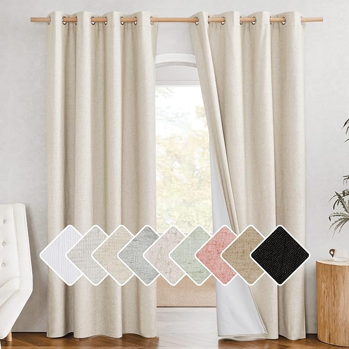 NICETOWN 100% Absolutely Blackout Linen Curtains by NICETOWN