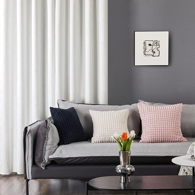 Deconovo White Curtains, Room Darkening Curtain, Thermal Insulated Soundproof - Image 3