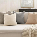 MIULEE Boho Farmhouse Neutral Cream Throw Pillow Covers 20x20 Inch Set of 4 - Image 3