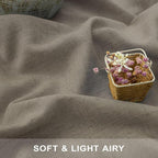 Pitalk Taupe Curtains 90 Inch Length 2 Panels Set Linen Light Filtering Sheer - Image 2