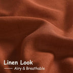 Terracotta Linen Textured 96 Inch Curtains 2 Panel Set Back Tab Rod Pocket - Image 6