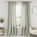 Nanspring Sage Green Curtains 132 Inches Long 2 Panels by Nanspring