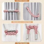 NICEEC 4 Pack Strong Magnetic Curtain Tiebacks Modern Simple Style Drape Tie - Image 6