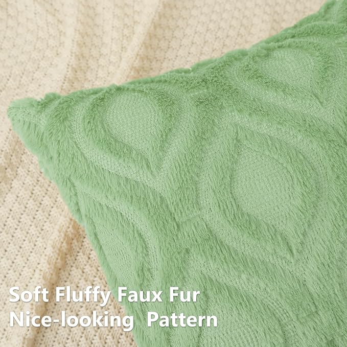decorUhome Summer Throw Pillow Covers 16x16 Inch Set of 2, Soft Plush Faux Wool - Image 2