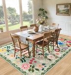 Area Rug Living Room Rugs: Floral 4x6 Washable Rug Vintage Soft Boho Non-Slip - Image 4