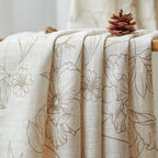 jinchan Floral Linen Curtains for Living Room 96 Inch Length Taupe Flower - Image 6