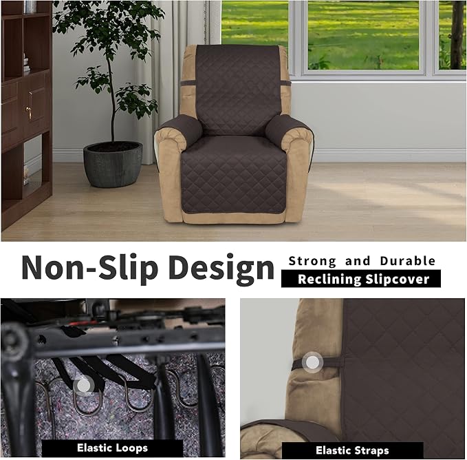 Easy-Going Recliner Chair Slipcover Reversible Sofa Cover Water Resistant Couch - Image 3