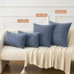 MIULEE Pack of 2 Couch Throw Pillow Covers 12x20 Inch Soft Dark Grey Blue - Image 4