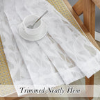 Lecloud Leia White Sheer Curtains 90 Inches Long 2 Panels, Airy Voile Jacquard - Image 9