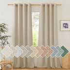 NICETOWN Linen Angora Curtains 120 inches Long by NICETOWN
