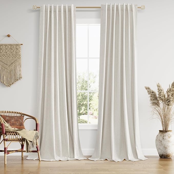 Guken Boho 100 Inches Long 100% Blackout Curtains Room Darkening Large Window by Guken