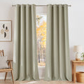 NICETOWN Faux Linen Beige Blackout Curtains 84 inches Long by NICETOWN