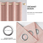MIULEE Linen Curtains for Bedroom 100% Blackout Thermal Insulated Blush Pink - Image 4