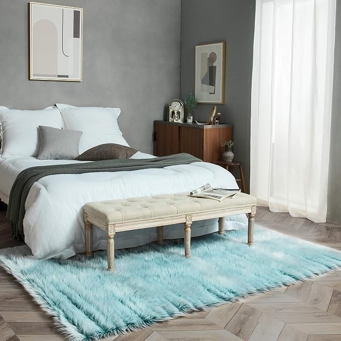 Ashler faux fur rug, Fluffy Shaggy Area Rug Ultra Soft 5 x 7 Feet Rectangle Fur - Image 3