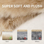 Tangsoo Round Faux Fur Rugs, Sheepskin Round Rugs 3ft, Soft Small Circle Rug - Image 7