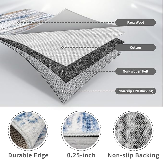 3x8 Washable Runner Rug for Family: Easy-to-Clean Runners for Hallway Entryway - Image 7