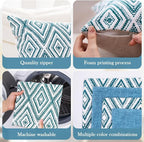 HPUK Decorative Throw Pillow Covers Set of 4 Geometric Design Linen Cushion - Image 4