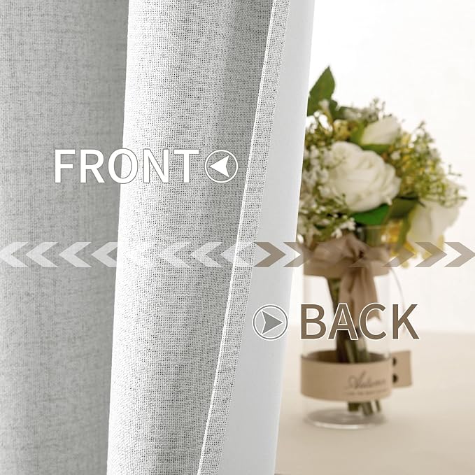 MIULEE 100% Blackout Linen Textured Curtains - Image 6