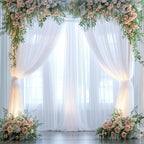 White Sheer Tulle Backdrop Curtains - Image 6