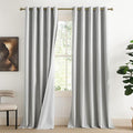 NICETOWN Grey Long Linen Full Shade Panels, Pair of Thermal Insulated & Energy by NICETOWN