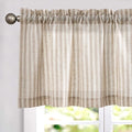 jinchan Valance Curtain Linen Textured Striped Window Curtain by JINCHAN