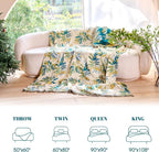 MSGKV Boho Throw Blanket for Couch Cotton Leaves Blanket 50"x60" Throws for - Image 6