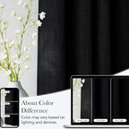 NICETOWN Black Faux Linen Room Darkening Rod Pocket Curtains 63 inch Length - Image 5