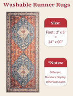 SERISSA Boho Washable Runner Rug, 2x5 Rug Non-Slip Tribal Hallway Kitchen - Image 6