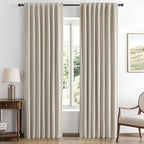 MIULEE 100% Blackout Linen Curtains by MIULEE