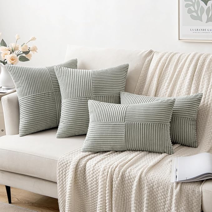 MIULEE Silver Grey Decorative Lumbar Throw Pillow Covers 12x20 Inch - Image 4