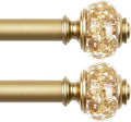 2 Pack Luxury Gold Curtain Rods by USFOOK