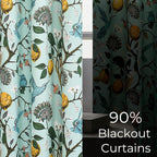 Topfinel 90 Inches Long Curtains Mint Green Whimsical Woodland Leaf Jungle - Image 4