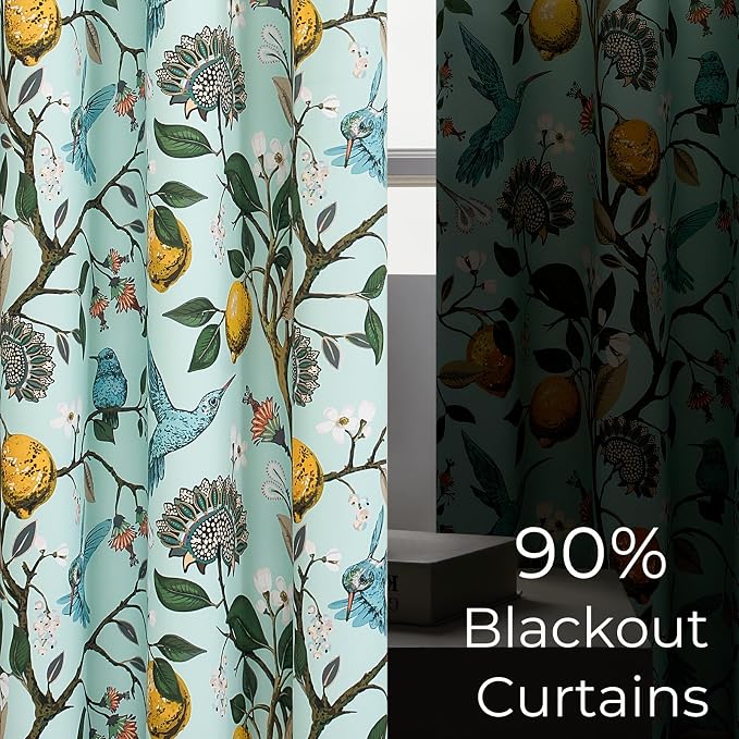 Topfinel Green Floral Curtains 84 Inches Long Vintage French Country Grommet - Image 5