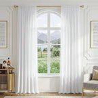 FMFUNCTEX Sheer Non-See-Through White Curtains - Image 2