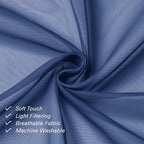 Lecloud Royal Blue Sheer Curtains 84 Inches Long 2 Panels Set, Elegant Rod - Image 3