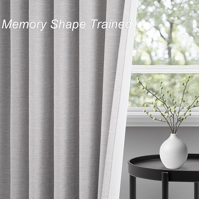 Topfinel 100 Inch Long Black Out Custom Drapery Panels, Light Grey Blackout - Image 4
