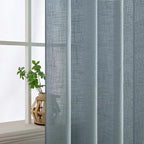 MIULEE Dusty Blue Linen Curtains 54 Inch Length 2 Panels - Image 5