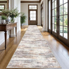 KOZYFLY Modern Abstract Washable Long Runner Rug 2.6x20 Hallway Rug Runner by KOZYFLY
