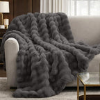 Cozy Bliss Faux Fur Bubble Throw - Image 2